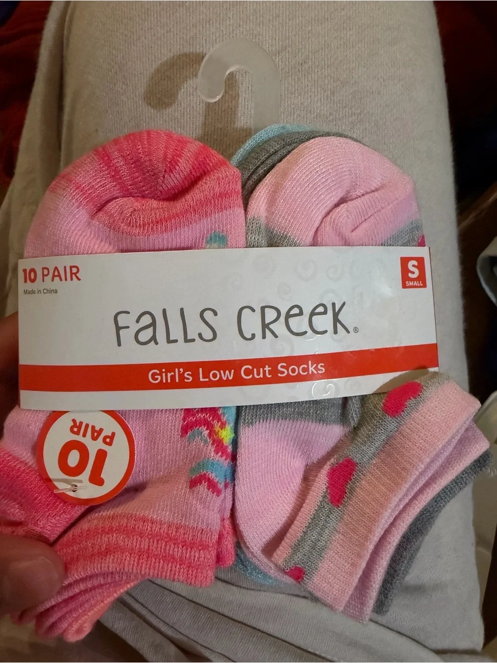 Falls Creek Girls' Pink Low Cut Socks - 10 Pair